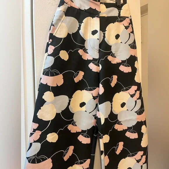 Marni Wide Leg Silk Floral Trousers - Picture 2 of 8